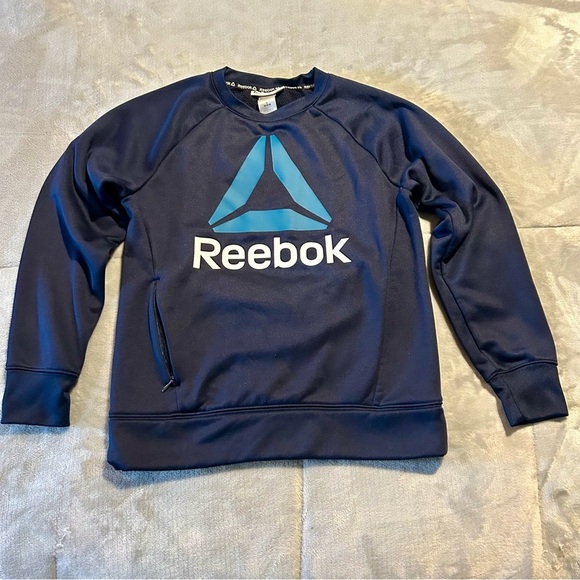 Kid’s Reebok Navy Blue Sweatshirt with Crew Neck Size Medium (8) - Picture 2 of 4